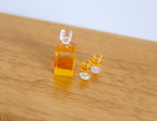 Carafe à whisky carrée miniature à l'échelle 1:12 avec 2 verres, ensemble de 3 pièces, 2 cm de hauteur, accessoire pour maison de poupée DIY
