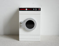 1:12 Dollhouse appliance miniature wooden white and black front load washing machine with swing door