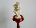 1:12 Scale Miniature Bust Sculpture on Tall Wood Pedestal, 4-3/4 inch tall, DIY Dollhouse Supply (white)