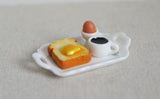 1:12th Dollhouse Supplies miniature breakfast, Toast and eggs tray food dish 1 12th scale - E021
