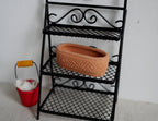 1:12 Scale Miniature Clay Oval Planter with Carved Lines, 1-3/4 inch long, DIY Dollhouse Supply (terracotta)