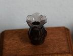 1:12 Scale Miniature Translucent Vase, Ruffled Top, 13/16 inch tall, DIY Dollhouse Supply (smoky brown)