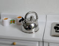 1:12 Scale Miniature Metal Water Boiler Kettle with Lid, 15/16 inch tall, DIY Dollhouse Supply (silver)