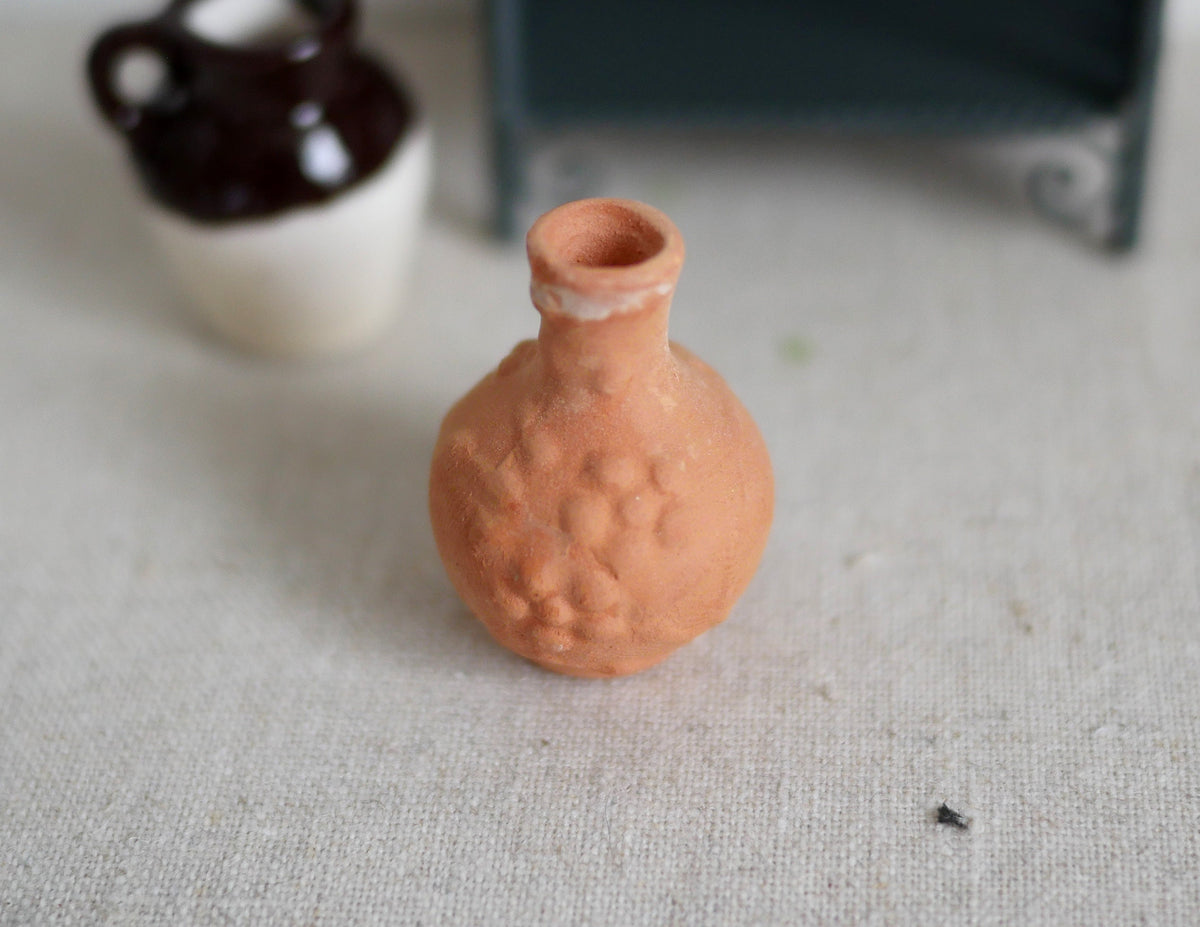 1:12 Dollhouse Supplies Miniature Clay Pottery Planter, clay flower pot gardening 1 12 scale miniature plants container - B092