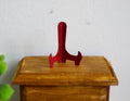 1:12 Scale Miniature Metal Plate Stand, Easel Style, 7/8 inch tall, DIY Dollhouse Supply (red)