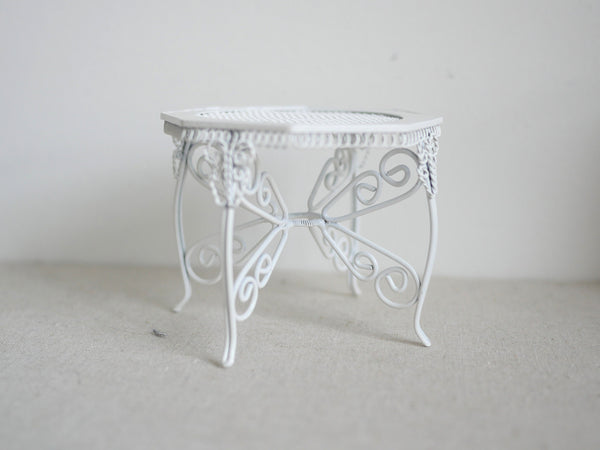 Dollhouse Supplies Miniature Wire Garden Table 1:12 Scale Dollhouse Supplies Fairy Garden Furniture 2-11/16 inch tall (metal) - I021
