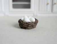 Dollhouse Miniature Fresh Eggs Ceramic Basket E029