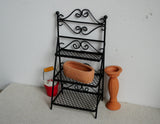 Dollhouse Supplies miniature black gardening tool rack, Kitchen Storage rack, Miniature Baker's Rack (accessories not included) G012