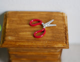 Dollhouse miniature stationery scissor miniature scissor (red) - G073