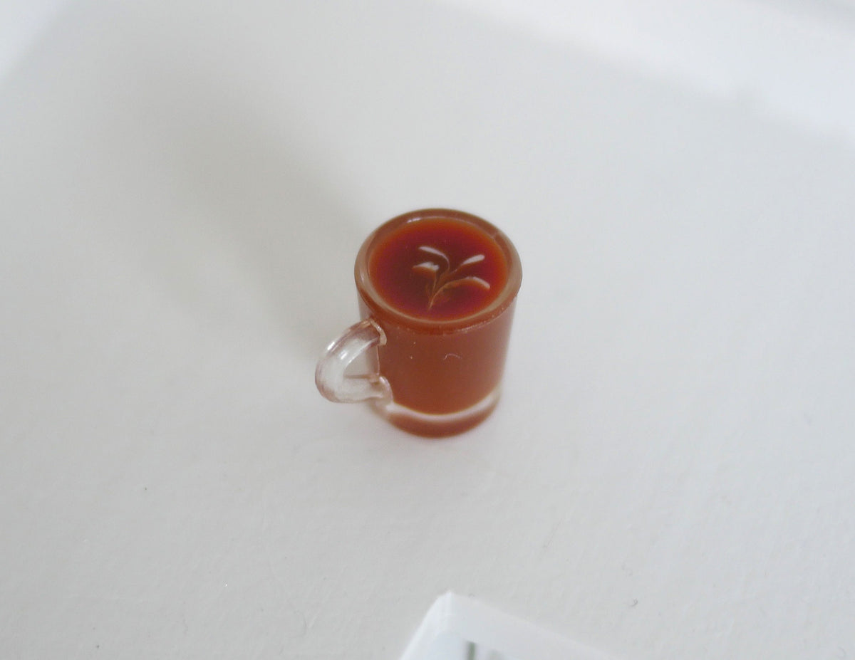 1:12 Scale Miniature Clear Mug of Hot Chocolate, 1/2 inch tall, DIY Dollhouse Supply
