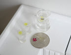 1:12 Scale Miniature Lemon Water Dispenser with Ice and 2 Glasses, Set of 3, 1-1/8 inch tall, DIY Dollhouse Supply