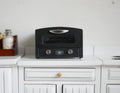 1:12 Scale Miniature Toaster Oven with Clear Door, Rack and Tray, 1-3/4 inch wide, DIY Dollhouse Supply (black)