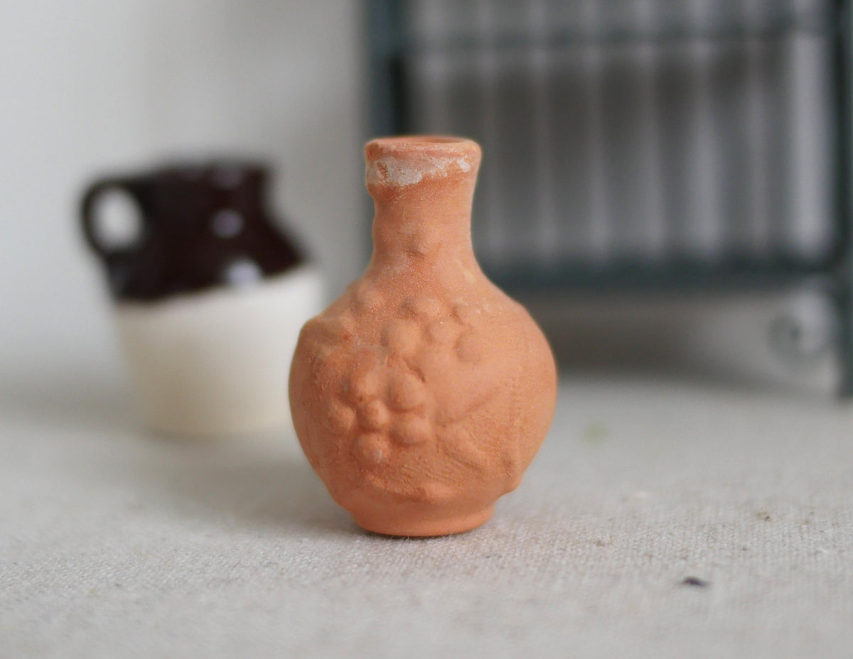 1:12 Dollhouse Supplies Miniature Clay Pottery Planter, clay flower pot gardening 1 12 scale miniature plants container - B092