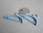 1:12 Scale Miniature Clothes Hangers, Set of 2, 1-9/16 inch wide, DIY Dollhouse Supply (light blue)