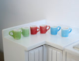 1:12 Dollhouse Supplies porcelain ceramic 6 piece miniature tea cups - A022