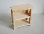1:12 Scale Miniature Unpainted Wood Bookshelf, 3 Shelves, 2-13/16 inch tall, DIY Dollhouse Supply