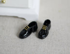 1:12 Scale Miniature Men's Dress Shoes, Pair, 3/4 inch long, DIY Dollhouse Supply (black)