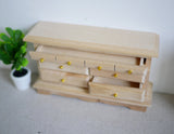 1:12 Dollhouse miniature unpainted unfinished 5-drawer chest, Dollhouse Furniture Sideboard drawer chest, 1/12th scale dresses - I019