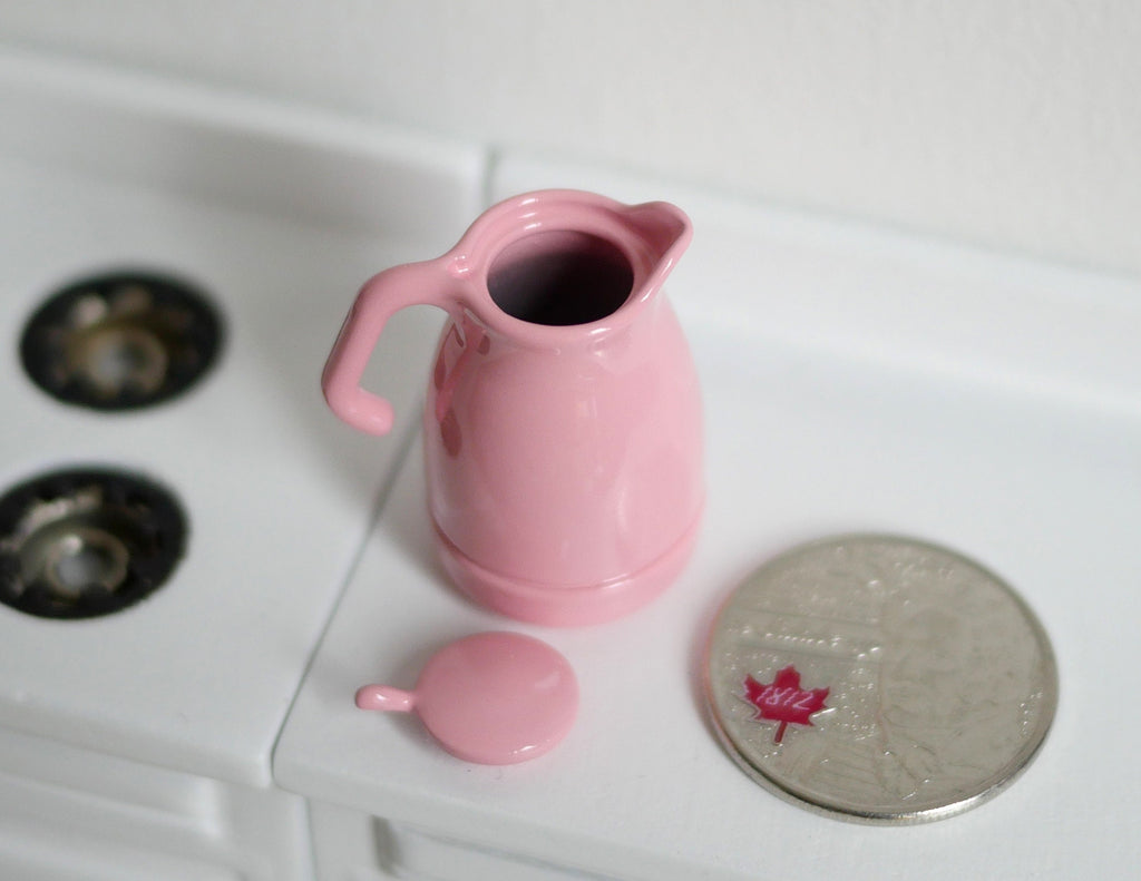 1:12 Dollhouse Supplies miniature metal kettle water boiler with lid and handle E050