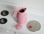 1:12 Dollhouse Supplies miniature metal kettle water boiler with lid and handle E050