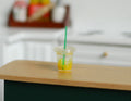 1:12 Scale Miniature Orange Soda with Ice and Straw, 1-3/16 inch tall, DIY Dollhouse Supply