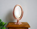 1:12 Scale Miniature Tilting Oval Vanity Mirror on Stand, 1-13/16 inch tall, DIY Dollhouse Supply (rose gold)