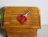 Dollhouse miniature stationery scissor miniature scissor (red) - G073