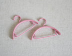 1:12 Scale Miniature Clothes Hangers, Set of 2, 1-9/16 inch wide, DIY Dollhouse Supply (pink)