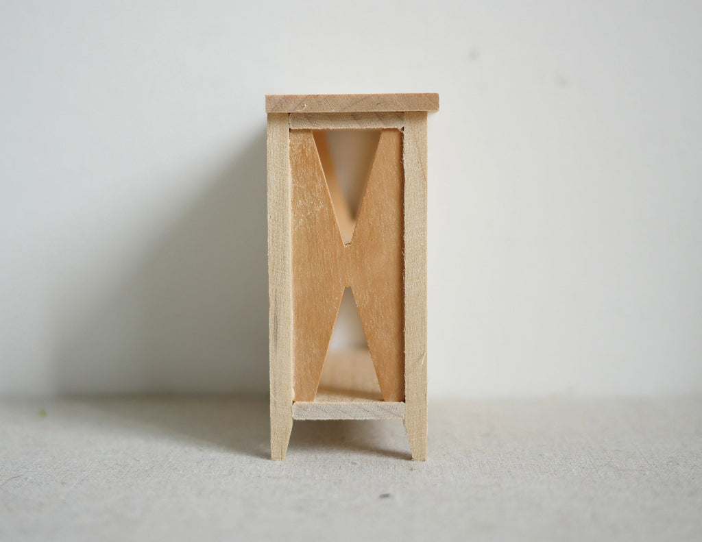 1:12 Scale Miniature Unpainted Wood Bookshelf, 3 Shelves, 2-13/16 inch tall, DIY Dollhouse Supply
