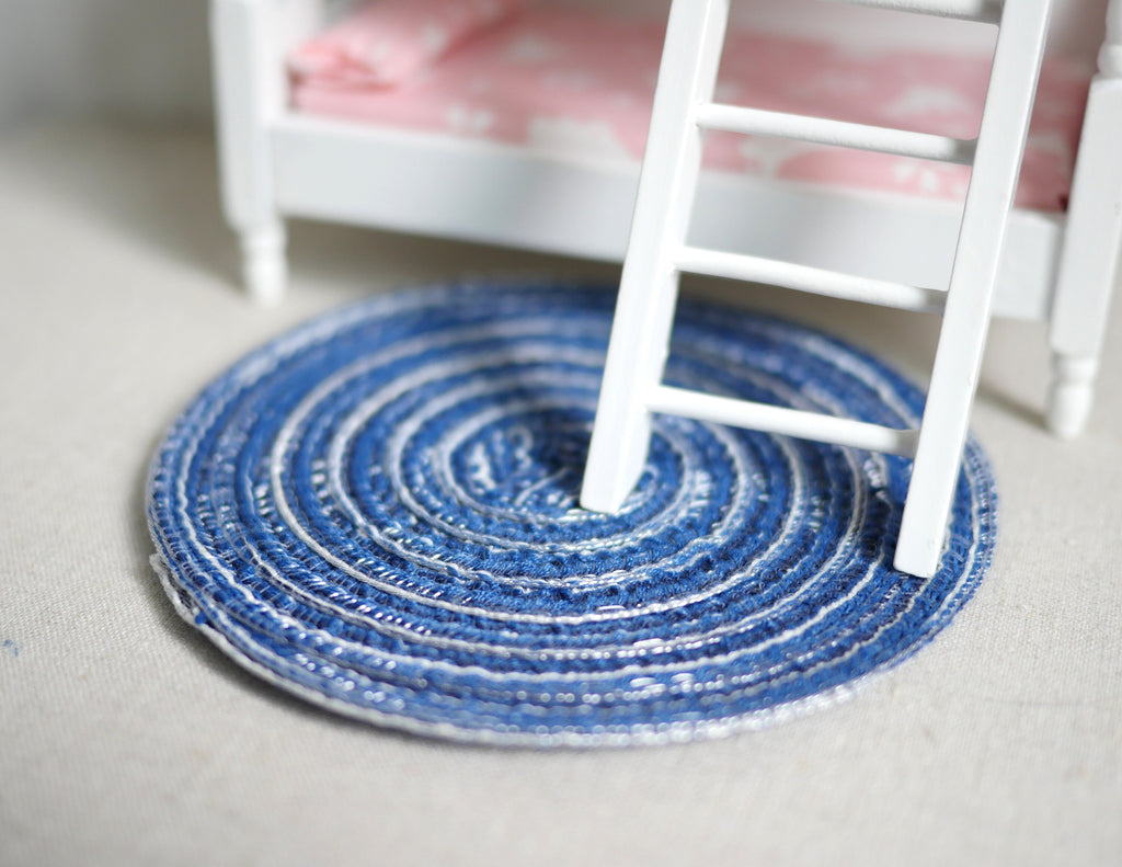 Dollhouse miniature living room round area rug carpet floor mat decoration 1 12 scale - D081