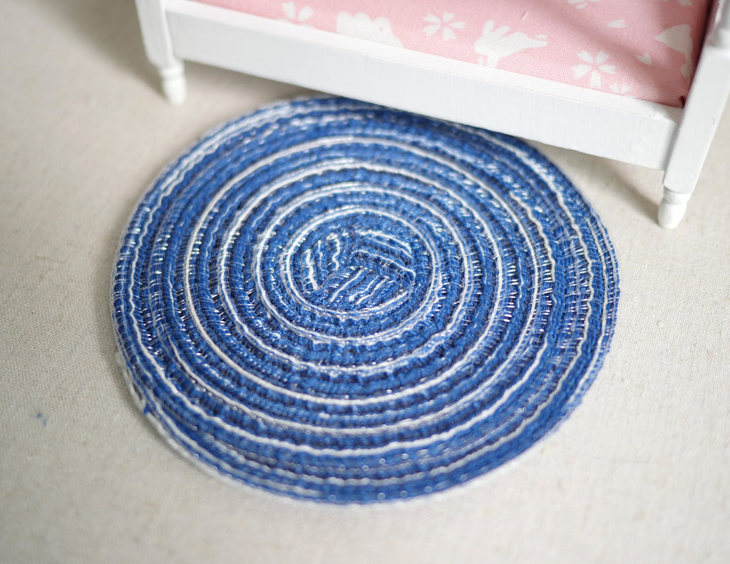 Dollhouse miniature living room round area rug carpet floor mat decoration 1 12 scale - D081