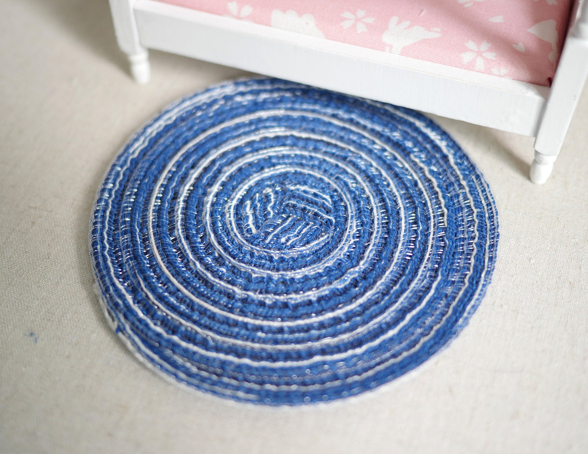 Dollhouse miniature living room round area rug carpet floor mat decoration 1 12 scale - D081