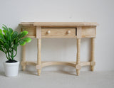 Dollhouse Supplies miniature 1:12 scale unfinished half-moon foyer table with drawer, entryway table, front door entry table - I037