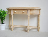 Dollhouse Supplies miniature 1:12 scale unfinished half-moon foyer table with drawer, entryway table, front door entry table - I037