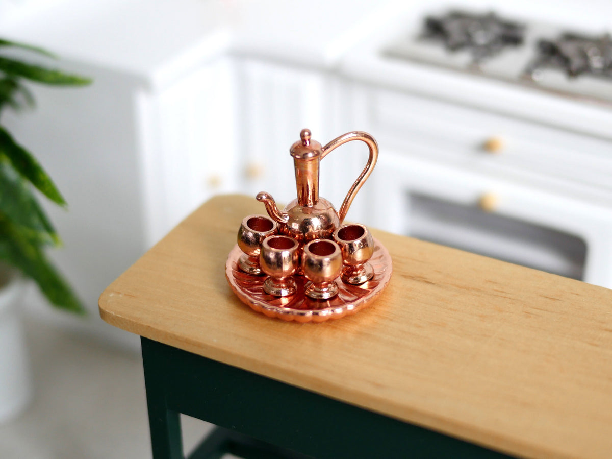 Dollhouse hollow ware dolls house 6-piece holloware teapot  1 12th scale miniature - F081