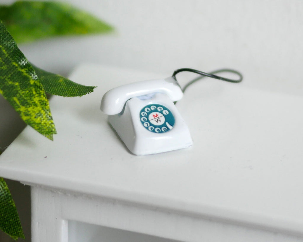 Dollhouse Supplies rotary dial telephone doll house  metal phone 1 12th scale miniature - E063