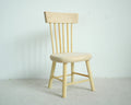1:12 scale miniature unpainted wood spindle back dining chair with turned legs, shown on a white surface