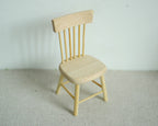 1:12 Scale Miniature Unpainted Wood Spindle Back Dining Chair, Turned Legs, 3-1/8 inch tall, DIY Dollhouse Supply
