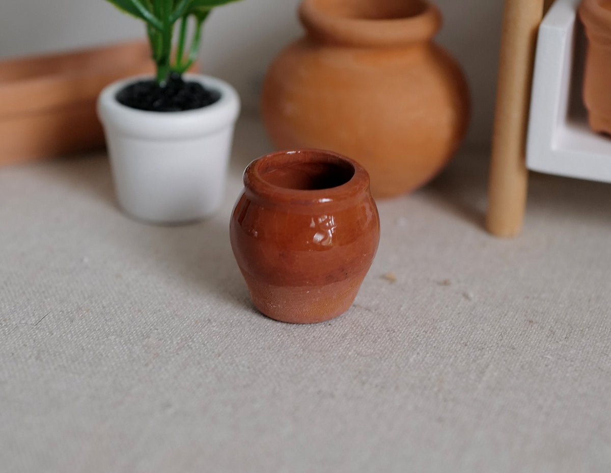1:12 Dollhouse Supplies Miniature Clay Pottery Planter, clay flower pot gardening 1 12 scale miniature plants container - B091