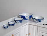 1:12 Dollhouse Miniature Ceramic Bowls Large to Small Size Bowls Set of 5 - A045