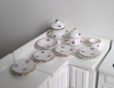 Dollhouse porcelain ceramic dinner set 12 piece set doll house parlour miniature A043