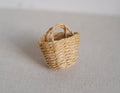 1:12 Scale Miniature Woven Rope Basket, Tall Tote with Two Handles, 1-3/16 inch tall, DIY Dollhouse Supply