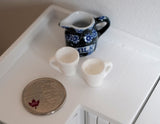 1:12 miniature coffee mug with handle tea cup set of 2 (White) - A023