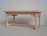 Dollhouse Kitchen Prep Table Refectory Table 1:12 Scale Unpainted Miniature Furniture - J009