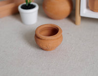 1:12 Dollhouse Miniature Clay Pottery Planter, clay flower pot gardening 1 12 scale miniature plants container - B083