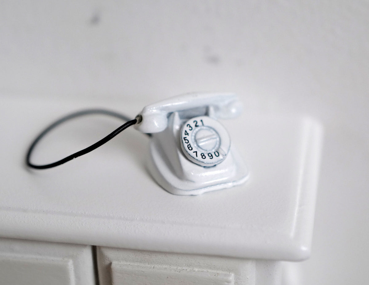 Dollhouse Supplies rotary dial telephone doll house metal phone 1 12th scale miniature - E064