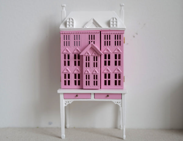 Miniature dollhouse 1:144 miniature house with drawer table mini home tiny house-in-a-house