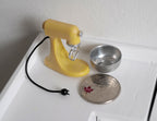 1:12 Scale Miniature Stand Mixer with Bowl, 1-1/4 inch tall, DIY Dollhouse Supply (yellow)