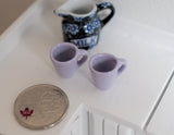 1:12 miniature coffee mug with handle tea cup set of 2 (Purple) - A023