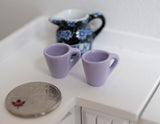1:12 miniature coffee mug with handle tea cup set of 2 (Purple) - A023